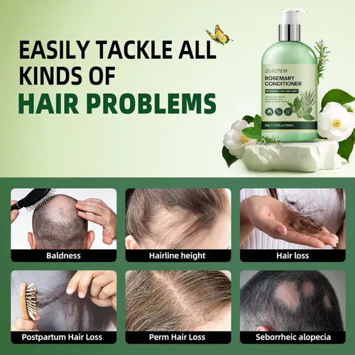 Miniatura 5 de Acondicionador de romero para el crecimiento del cabello: acondicionador hidratante espesante para hombres y mujeres con aceite de árbol de té