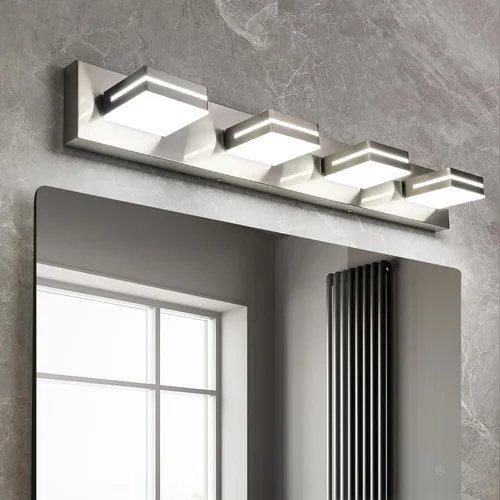 Miniatura 11 de OKELI Lámpara LED de tocador de baño de 3 luces, accesorios de iluminación de pared de baño modernos dorados sobre espejo (3CCT, 3000K-6000K)