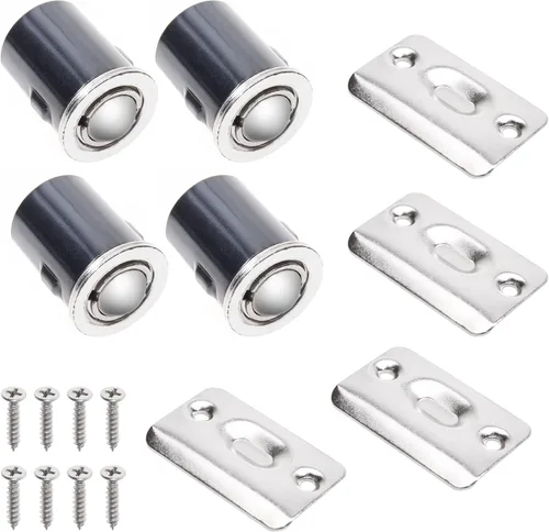 Miniatura 7 de Eco-Fused Cierre de bola ajustable para puerta, herrajes de rodamiento de bolas negros con resorte, compatible con la mayoría de puertas, armarios