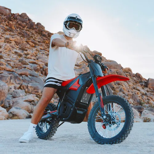 Miniatura 9 de Yozma IN10 Moto eléctrica todo terreno, velocidad máxima de 40 MPH, rango máximo de 53 millas Bicicleta eléctrica Fire Red