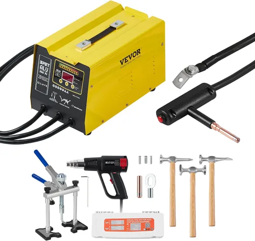 Miniatura 9 de VEVOR Extractor de abolladuras soldador por puntos, kit de reparación de abolladuras soldador de pernos de 300W con pistola de calor, modo