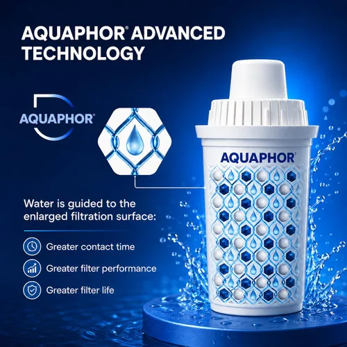 Miniatura 4 de AQUAPHOR Jarra de filtro de agua de ópalo de 12 tazas con 1 filtro B15, reduce el cloro y los metales pesados, filtración de agua de flujo rápido