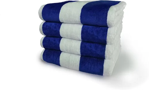 Miniatura 13 de Royal Comfort Cabana - Toallas de playa a rayas de 30 x 60 pulgadas, paquete de 4 unidades (rosa neón / blanco) terciopelo de rizo de 11.7 libras