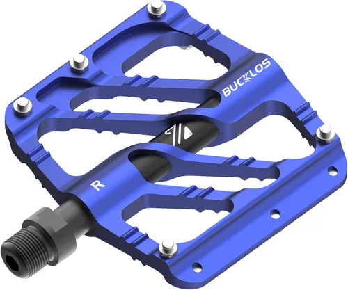 Miniatura 16 de BUCKLOS Pedales planos MTB para bicicleta de montaña, pedales de bicicleta de carretera CNC para adultos con 3 rodamientos, pedal de plataforma