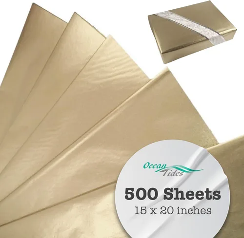 Miniatura 40 de Ocean Tides 300 hojas (14 x 20 pulgadas) de papel de regalo de Navidad, papel de seda de regalo a granel para manualidades, cumpleaños y días
