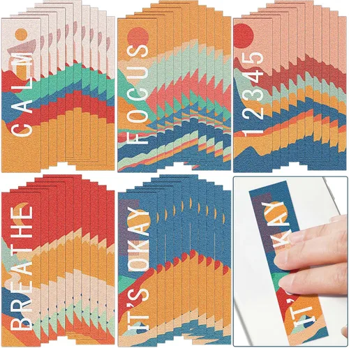 Miniatura 11 de Crtiin 80 calcomanías sensoriales para ansiedad, táctiles, ásperas, para la salud mental, autismo, TDAH, atención plena, para aliviar el estrés