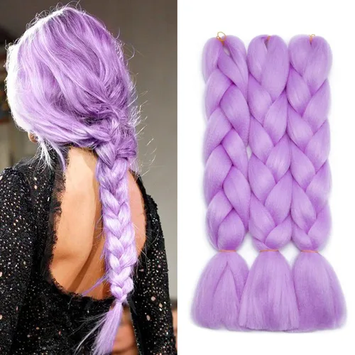Miniatura 11 de Benehair Extensiones de cabello trenzado ombré de 24 pulgadas, 1 paquete de extensiones de cabello trenzado jumbo de alta temperatura, cabello