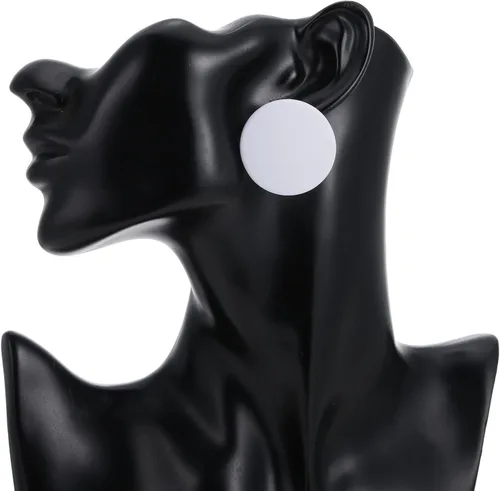 Miniatura 2 de Aretes de botón, aretes redondos grandes de acrílico para mujeres y niñas