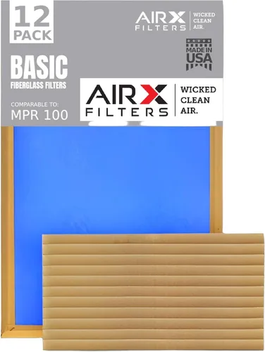 Miniatura 4 de Filtro de aire de 10 x 10 x 1 pulgadas, comparable a los filtros de horno económicos básicos MPR 100, paquete de 12 filtros de fibra de vidrio