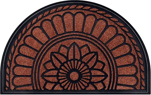 Miniatura 12 de Mibao Tapete semicircular para puerta, tapete antideslizante de bienvenida para entrada, tapetes de goma duraderos, felpudo de bajo perfil Amarillo