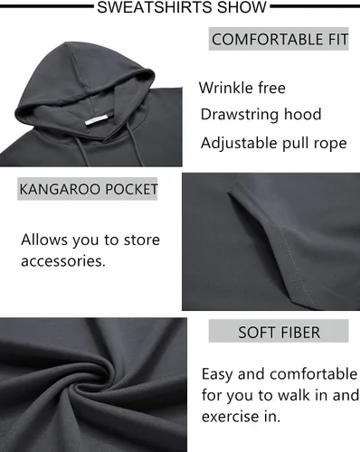 Miniatura 4 de COOFANDY Conjunto deportivo de 2 piezas de manga larga para hombre, conjunto casual con capucha