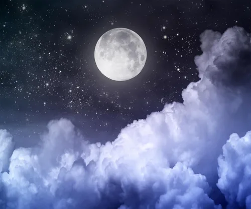 Telón de fondo de luna de 10 x 8 pies, fotografía de luna llena, noche de luna llena, cielo estrellado negro, imagen para recién nacido, baby