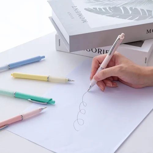 Miniatura 4 de Aisibeiger Bolígrafo de punta redonda con tinta negra, bolígrafos de bola con agarre súper suave, punta media de 1.0mm, bolígrafos de oficina