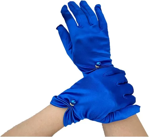 Miniatura 10 de Vestido de novia de satén para mujer, fiesta de ópera, guantes de los años 20, guantes hasta la muñeca
