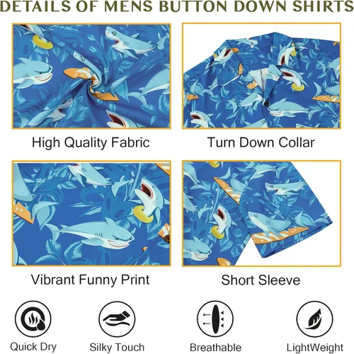Miniatura 26 de Camisa hawaiana para hombre, con estampado floral, cómoda, con botones, casual, manga corta, ropa de playa para hombre