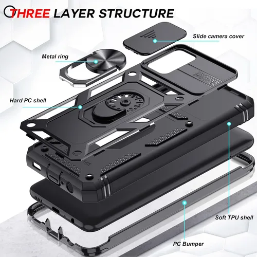 Miniatura 4 de LeYi Funda compatible con Samsung Galaxy A03s: funda para teléfono Samsung A03s con protector de pantalla [2 paquetes], funda deslizante para cámara