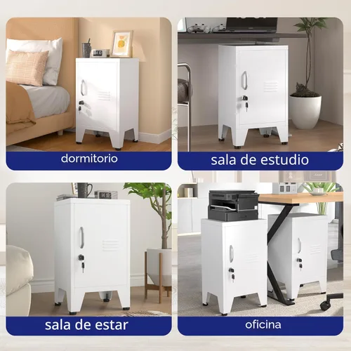 Miniatura 4 de PAOFIN - Armario de almacenamiento de casillero de metal de 24.4" de alto con 1 puerta, despensa con estantes, armario de almacenamiento con pie