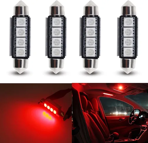 Miniatura 14 de Bombillas LED Festoon 6411 6418 C5W de 9 a 30 V extremadamente brillantes, sin errores, 1.5 pulgadas, 1.417 in para luces de cúpula de mapa