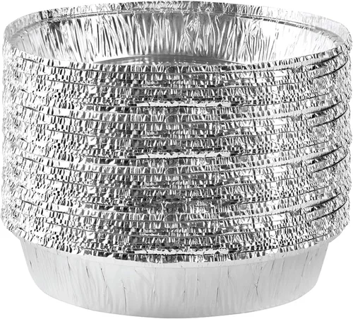 Miniatura 20 de PLASTICPRO - Sartén redonda de aluminio desechable de 7 pulgadas, apta para congelador y horno - Para hornear, cocinar, almacenamiento, asar