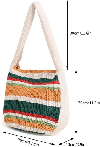 Miniatura 42 de ENBEI Bolsos de hombro para mujer Bolsos de ganchillo Bolso de punto grande Bolso de mano estético para la escuela lindo Bolsas de mano Bolsa