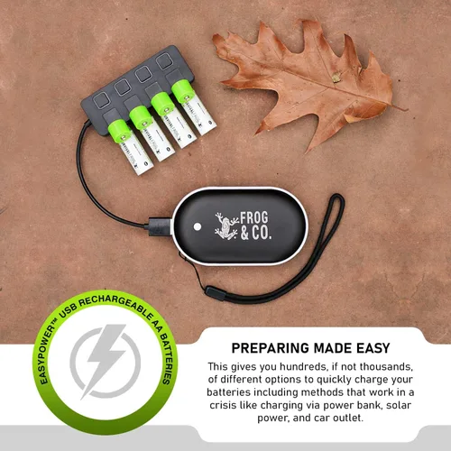 Miniatura 6 de Survival Frog EasyPower - Baterías recargables USB AA de 1.2 V/1450 mAh de larga duración, doble A USB Co. - (paquete de 4)