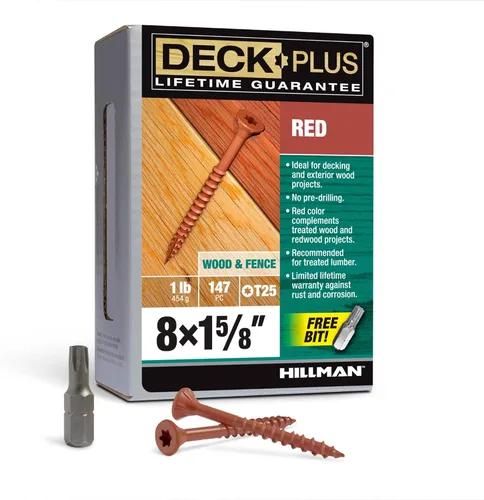 Miniatura 21 de Deck Plus Tornillos para valla y madera exterior con revestimiento epoxi de 3 pulgadas #10 x 3 Torx/Star Drive Incluido, rosca gruesa, tornillo