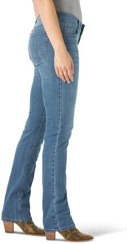 Miniatura 3 de Wrangler Jeans de pierna recta y elásticos de tiro medio para mujer