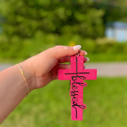 Miniatura 3 de SOBEIT Blessing Cross - Molde de freshie para coche, molde de freshie de fe religiosa, molde de resina de silicona para hacer freshie perlas Molde