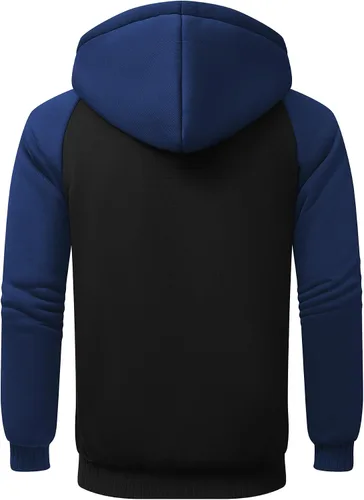 Miniatura 13 de GEEK LIGHTING Sudadera con capucha y cremallera para hombre, forro polar, chaqueta gruesa con capucha para invierno, cálida sudadera atlética
