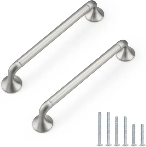 Miniatura 8 de Paquete de 5 manijas de gabinete de cocina doradas de 3 pulgadas/2.992 in, aleación de zinc maciza, tiradores de gabinete de latón para arco y arco