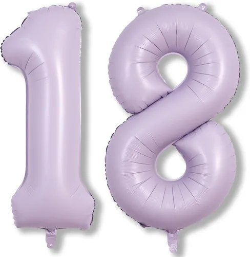 Miniatura 53 de Globos morado pastel de número 12, 40 pulgadas, globos gigantes de aluminio, de mylar, número 1 y 2, para niñas de 12 años, globos lilas