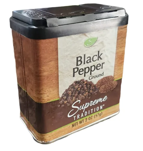 Miniatura 2 de Supreme Tradition Condimento molido de pimienta negra, recipiente de 2 onzas