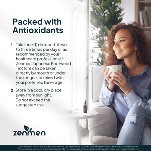 Miniatura 4 de Zenmen Knotweed japonés Premium Resveratrol USDA Tintura probada por terceros 2.0 fl oz/2.32 oz - Relación de fuerza clínica 1:3 - Suplemento