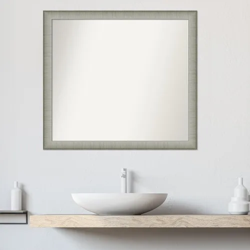 Miniatura 5 de Amanti Art Espejo personalizado, elegante espejo de baño estrecho de peltre cepillado, espejo de pared o espejo de tocador de baño sobre el Elegante