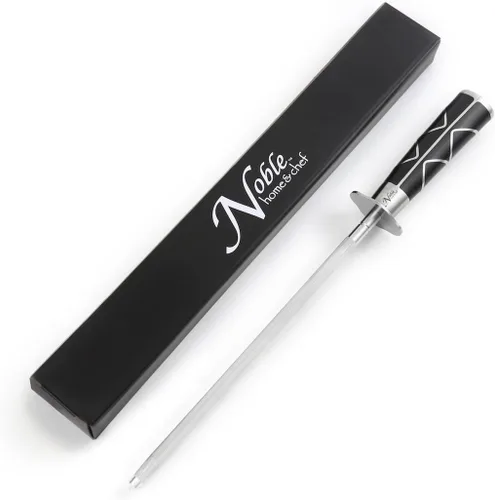 Acero de afilado profesional de 12 pulgadas, magnetizado para mayor seguridad, sin óxido, sin plástico barato. El afilador de cuchillos Noble's