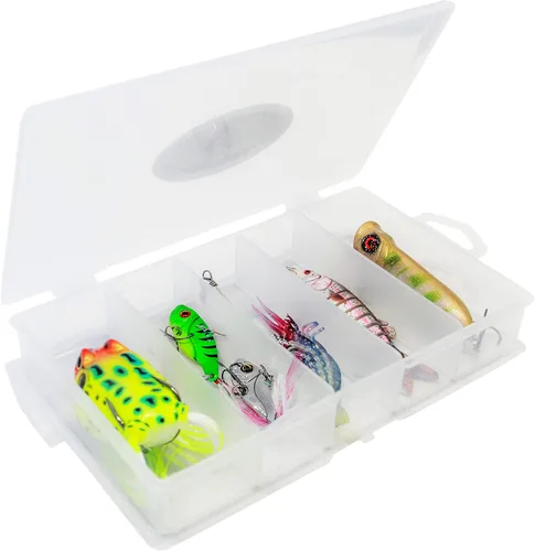 Miniatura 4 de UFISH Caja de 4 aparejos de pesca, organizador de almacenamiento de señuelos de pesca, caja de accesorios de aparejos de pesca de plástico