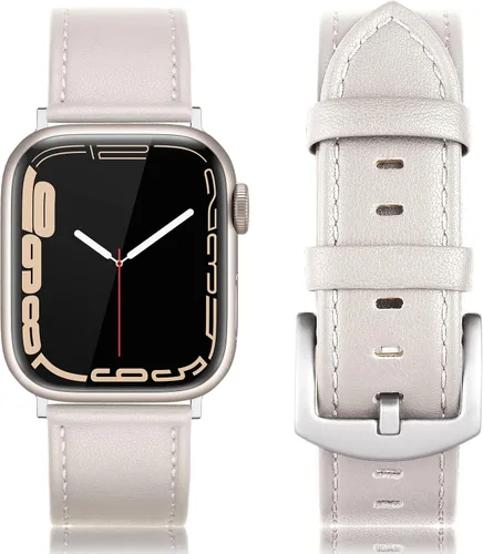 Miniatura 27 de EDIMENS Correas de cuero compatibles con Apple Watch de 1.81 pulgadas, 1.77 pulgadas, 1.73 pulgadas, 1.65 pulgadas (serie 1, 2, 3) para hombres