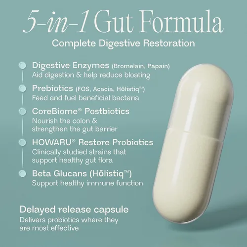 Miniatura 3 de BIOMA Suplemento de probióticos digestivos y reparadores intestinales (60 cápsulas, suministro para 1 mes)