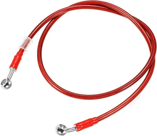 Miniatura 11 de X AUTOHAUX 25.6 in 25.59" Longitud 0.394 in ID motocicleta hidráulico freno manguera tubo tubo 28° 0° acero inoxidable trenzado cable para ATV