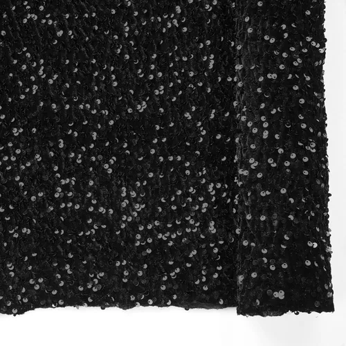 Miniatura 7 de The Yard - Tela de terciopelo con lentejuelas negras de 2 yardas, material grueso brillante para coser ropa de novia, vestidos, disfraces, vestidos
