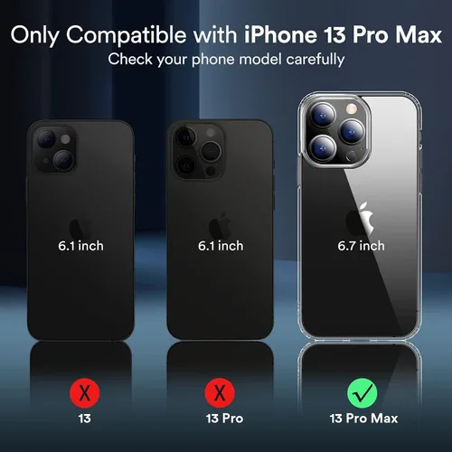 Miniatura 2 de Funda transparente compatible con iPhone 13 Pro Max 2021 - Funda protectora transparente sin amarillamiento a prueba de golpes, delgada