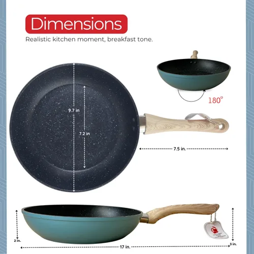 Miniatura 3 de SALFORD Sartén antiadherente de 9.7 pulgadas – Sartén de cerámica compatible con inducción para huevos, tortillas y panqueques Sartén de chef