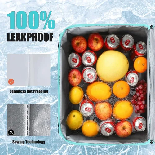 Miniatura 5 de INSMEER Bolsa térmica térmica térmica grande de 90 latas/55 L, enfriador de lados suaves con correa para el hombro, enfriadores plegables, enfriador