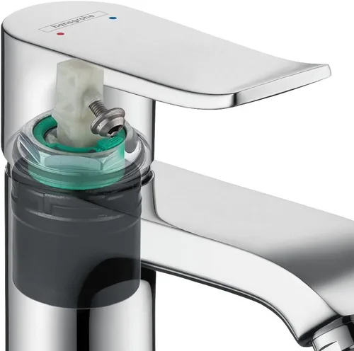 Miniatura 5 de hansgrohe Metris Modern 31083821 - Grifo de lavabo de baño de alta calidad, fácil de instalar, 2 manijas, 1 5 pulgadas de alto, níquel cepillado