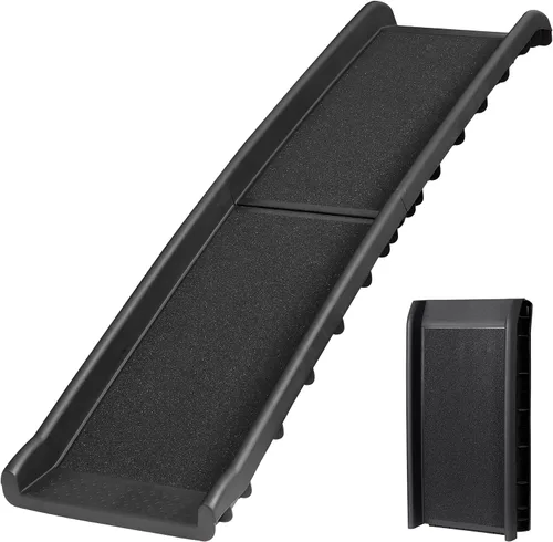 Miniatura 8 de Rampa plegable para perros para coche, camión, SUV de 61 pulgadas, rampa portátil para mascotas con acolchado de césped para perros grandes