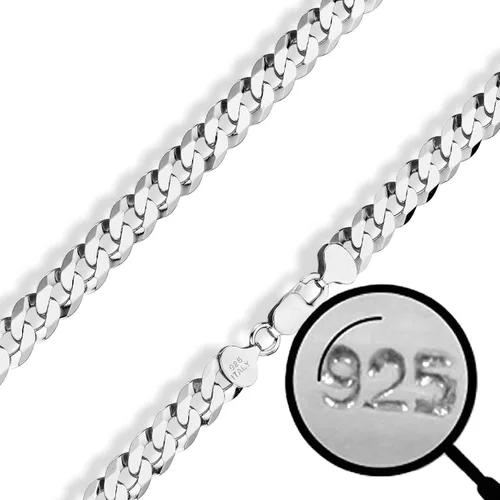 Miniatura 2 de HarlemBling Cadena cubana plana para hombre plata de ley 925 maciza fabricada en Italia 18-30 pulgadas 0157in 0197in 0236in 0276in 0315in Metal No