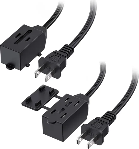 Cable Matters 16 AWG 3 Cable plano para extensión con protección, 400002-6x2 Negro