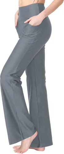 Miniatura 3 de Keolorn Pantalones de yoga para mujer con corte de bota y bolsillos, cintura alta, pantalones de entrenamiento para yoga