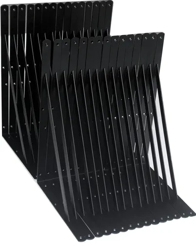 Miniatura 57 de Paquete de 16 soportes de estante resistentes negros de 20 pulgadas de largo x 12 pulgadas de alto con tornillos, soportes de estante de metal