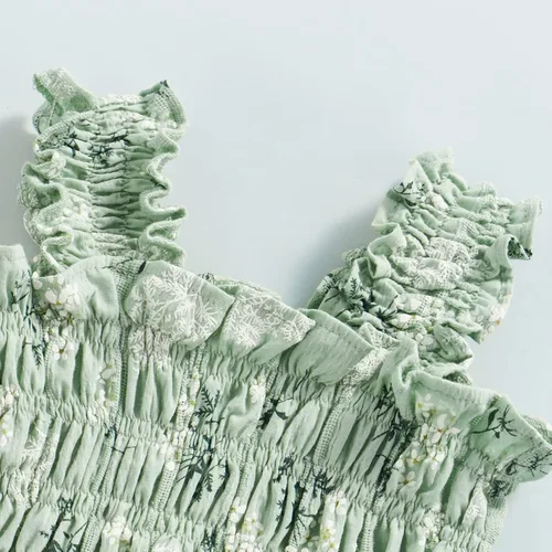 Miniatura 4 de Conjunto de ropa de verano sin mangas para bebé recién nacida, con volantes y cuello halter